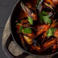 купить Мидии в соусе «Сальса Маринара» Мидии в соусе «Сальса Маринара» заказать доставку ROJO ресторан Алматы